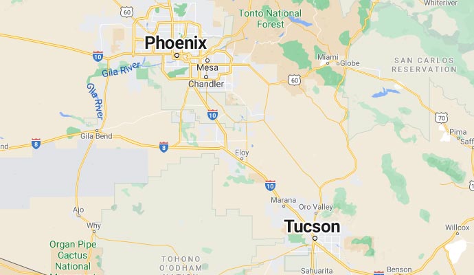 Fire Alarm Tucson Service Area Map